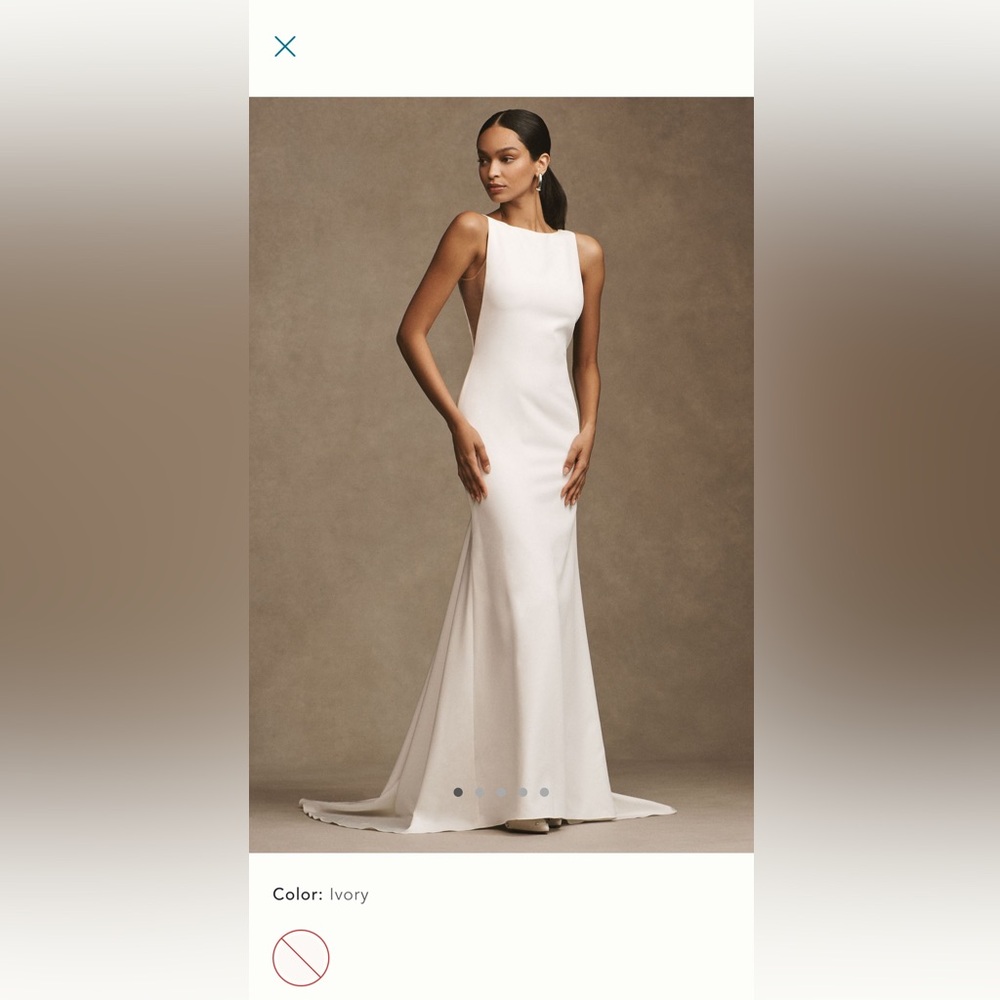 Watters Ivory Backless Gown